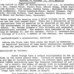Minutes, 1977-10-12. Conten...