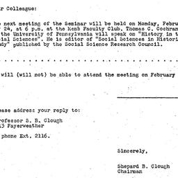 Announcements, 1958-02-12. ...
