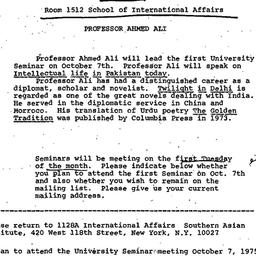 Announcements, 1975-10-07. ...