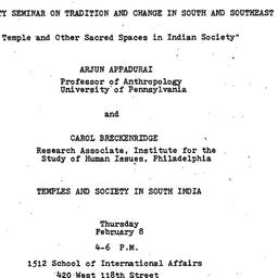 Announcements, 1979-02-08. ...