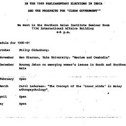 Announcements, 1990-10-09. ...