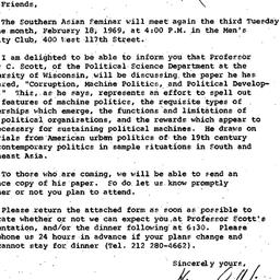 Announcements, 1969-01-30. ...