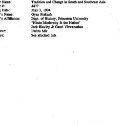 Minutes, 1994-05-03. South ...