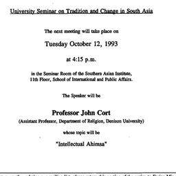 Announcements, 1993-10-12. ...