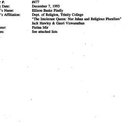 Minutes, 1993-12-07. South ...