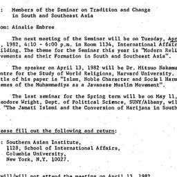 Announcements, 1982-04-13. ...