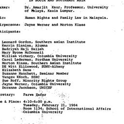 Minutes, 1984-02-21. South ...