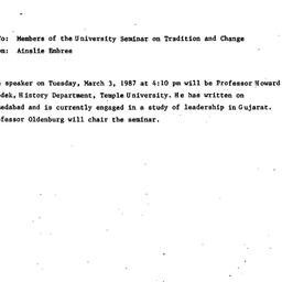 Announcements, 1987-02-25. ...