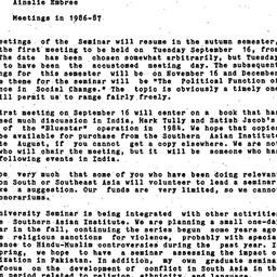 Announcements, 1986-09-16. ...