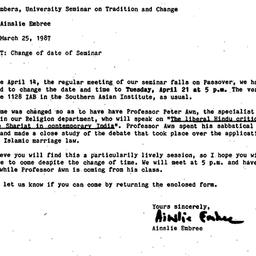 Announcements, 1987-03-25. ...