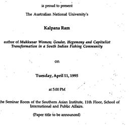 Announcements, 1994-04-11. ...