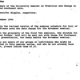 Announcements, 1994-09-22. ...