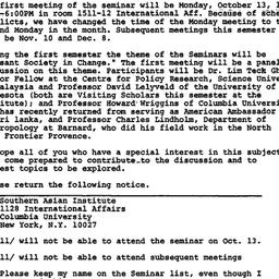 Announcements, 1980-10-13. ...