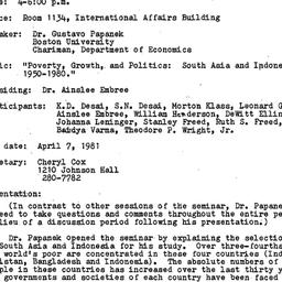 Minutes, 1981-03-03. South ...