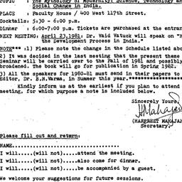 Announcements, 1981-03-12. ...