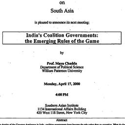 Announcements, 2000-04-17. ...