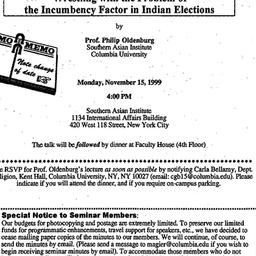 Announcements, 1999-11-15. ...