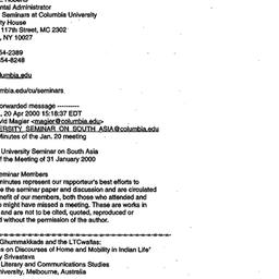 Minutes, 2000-01-20. South ...