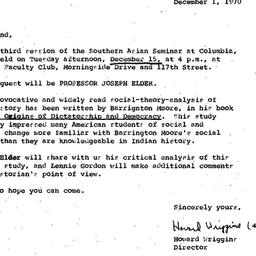 Announcements, 1970-12-01. ...
