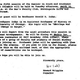Announcements, 1971-03-03. ...