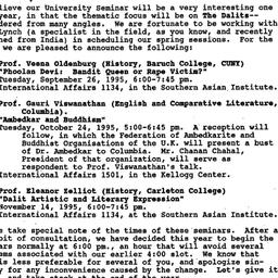Announcements, 1995-09-08. ...