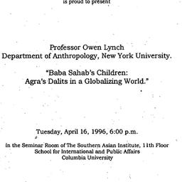 Announcements, 1996-04-16. ...
