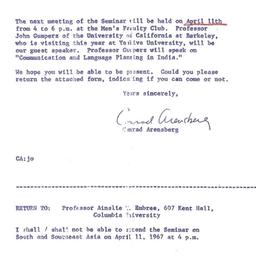 Announcements, 1966-04-11. ...