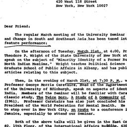 Announcements, 1972-03-21. ...