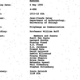 Minutes, 1980-05-06. South ...