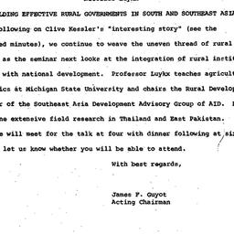 Announcements, 1970-04-09. ...