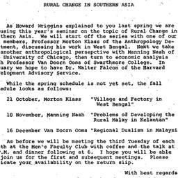 Announcements, 1969-10-08. ...