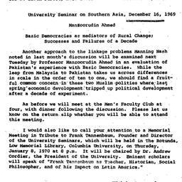 Announcements, 1969-12-08. ...