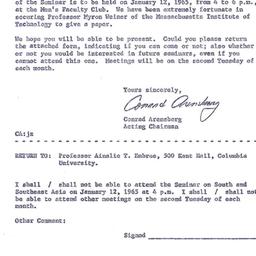 Announcements, 1964-01-12. ...