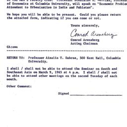 Announcements, 1965-03-09. ...