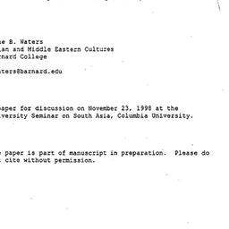 Speaker's paper, 1998-1...