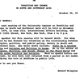 Announcements, 1974-10-30. ...