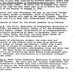 Announcements, 1982-10-05. ...