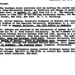 Announcements, 1972-09-29. ...