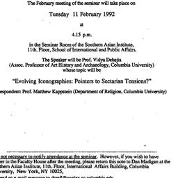 Announcements, 1991-02-11. ...