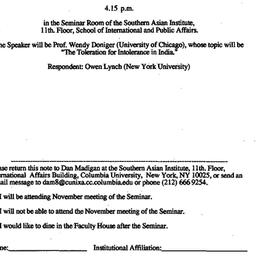 Announcements, 1991-11-12. ...
