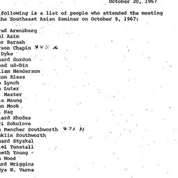 Minutes, 1967-10-09. South ...
