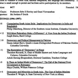 Schedules, South Asia, semi...