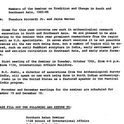 Announcements, 1985-09-16. ...
