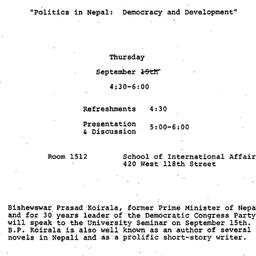 Announcements, 1977-09-15. ...