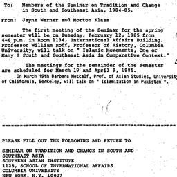 Announcements, 1984-02-12. ...