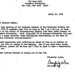 Minutes, 1976-04-16. Neo-Co...