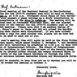 Announcements, 1975-09-09. ...