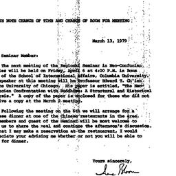 Announcements, 1979-03-13. ...