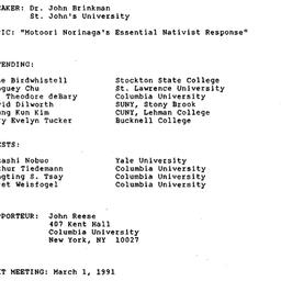 Minutes, 1991-02-01. Neo-Co...