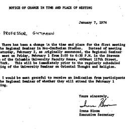 Announcements, 1974-01-07. ...